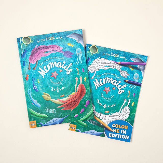 Personalized Mermaid Story & Coloring Book Set