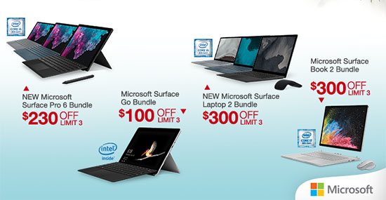 Microsoft Surface Up to $300 OFF select models.