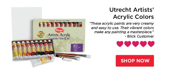 Utrecht Artists' Acrylic Colors - "These acrylic paints are very creamy and easy to use. Their vibrant colors make any painting a masterpiece." - Blick Customer