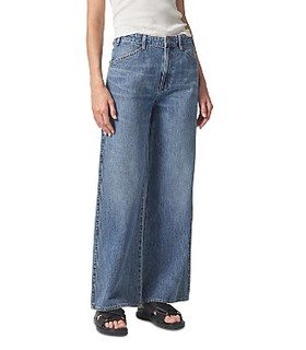 Citizens of Humanity Paloma Cotton Wide Leg Utility Jeans in Poolside