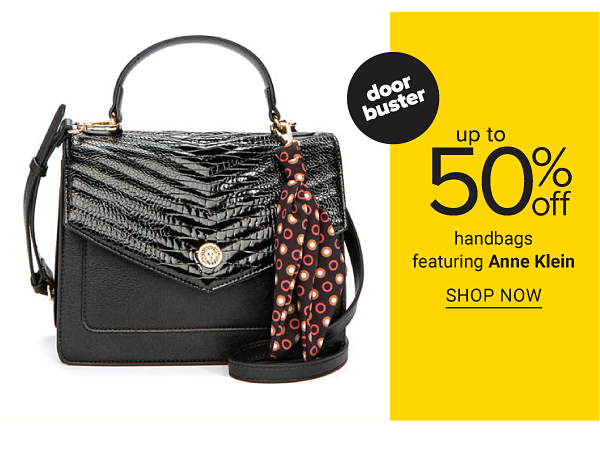 Doorbuster - Up to 50% off handbags featuring Anne Klein. Shop Now.