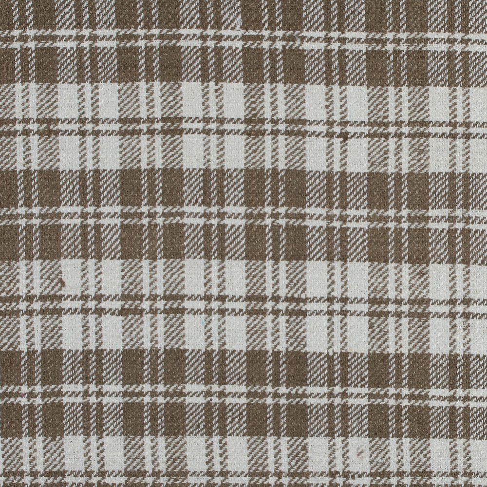 Butternut and Whisper White Tartan Plaid Raw Silk