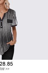 Button Detail Split Neck Half Sleeve Blouse