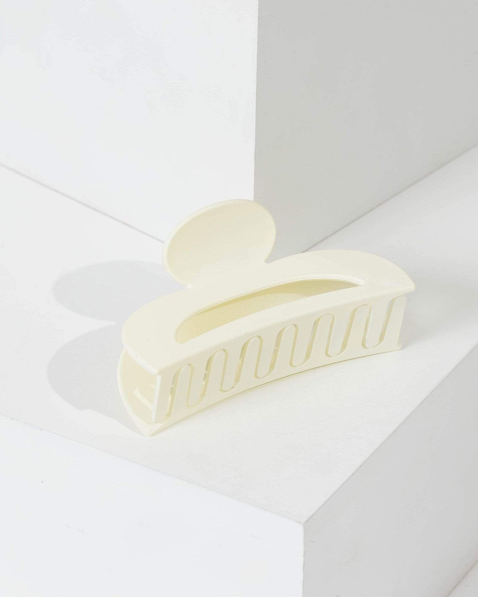 Image of White Oval Matte Claw Clip