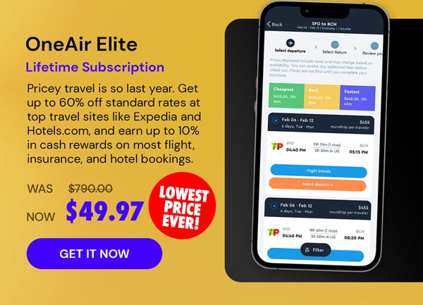 OneAir Elite Plan: Lifetime Subscription (Save Big on Flights, Hotels & More)