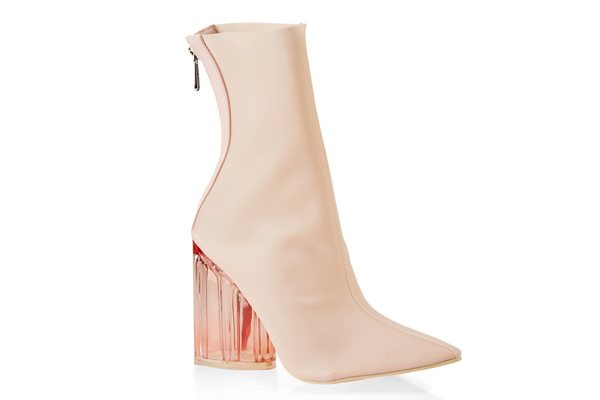 Lucite Block Heel Booties