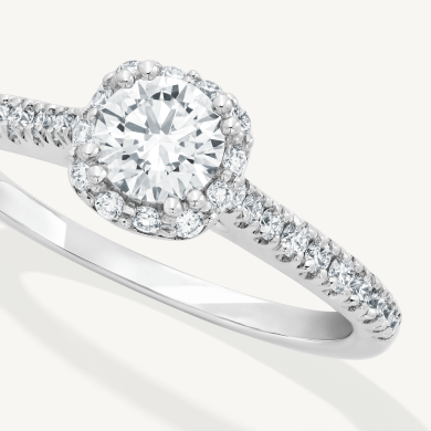 Lab-Grown Diamonds by KAY Engagement Ring 3/4 ct tw Round-cut 14K White Gold