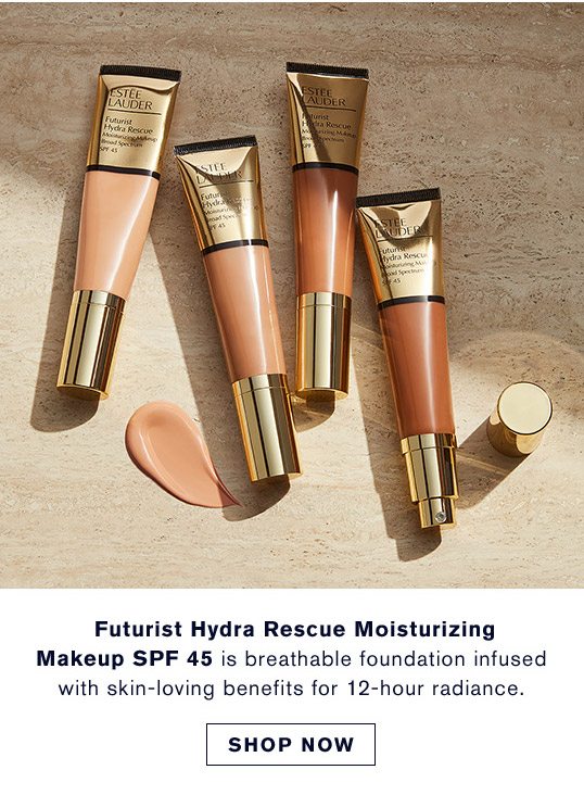 Futurist Hydra Rescue Moisturizing Makeup SPF 45 is breathable foundation infused with skin-loving benefits for 12-hour radiance | SHOP NOW