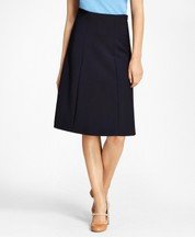 Stretch-Wool Double-Weave Skirt