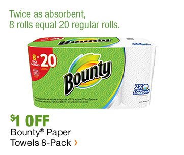 $1 OFF BOUNTY(R) PAPER TOWELS 8-PACK