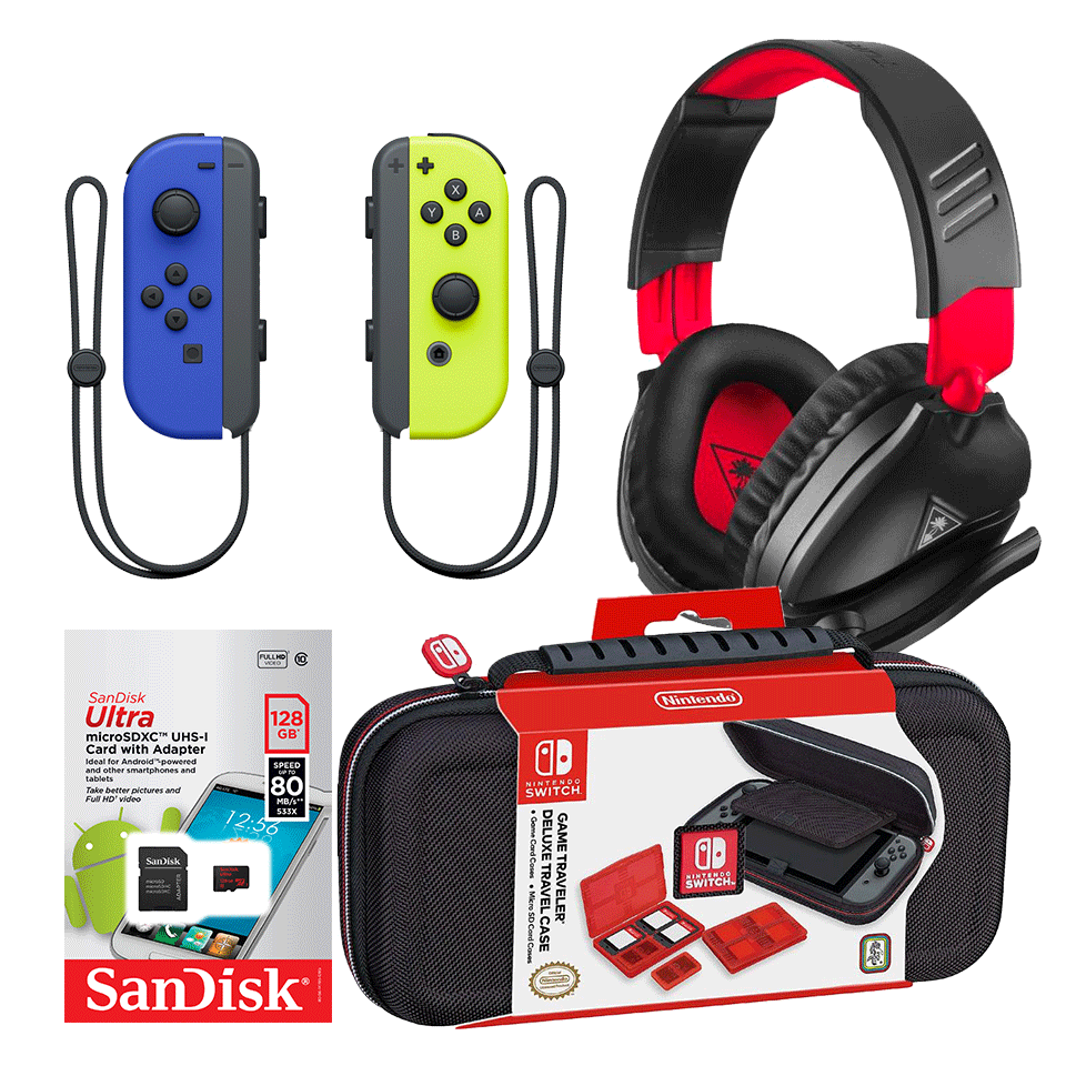 Nintendo Switch Headset, SD Card, Controller and Case