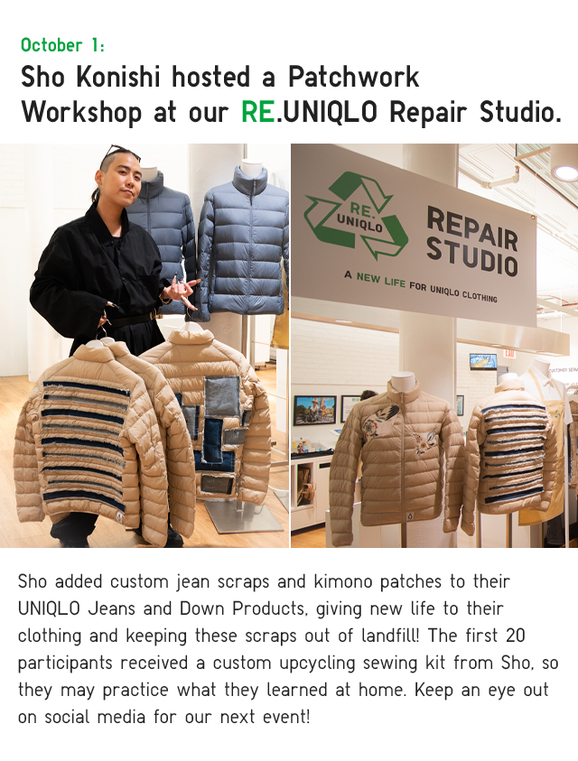 BANNER 3 - SHO KONISHI HOSTED A PATCHWORK WORKSHOP AT OUR RE.UNIQLO REPAIR STUDIO.