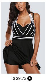 Cutout Back Halter Neck Black Swimdress and Shorts