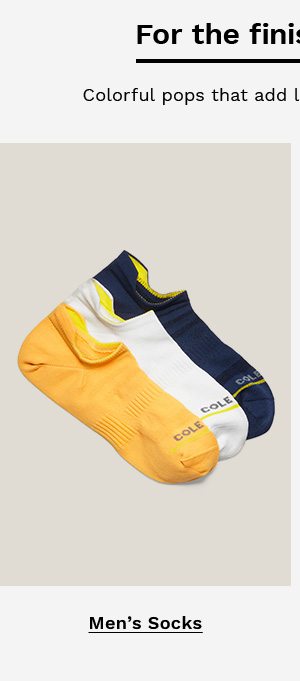 For the finishing touch | Colorful pops that add lightweight breathability. | MEN'S SOCKS