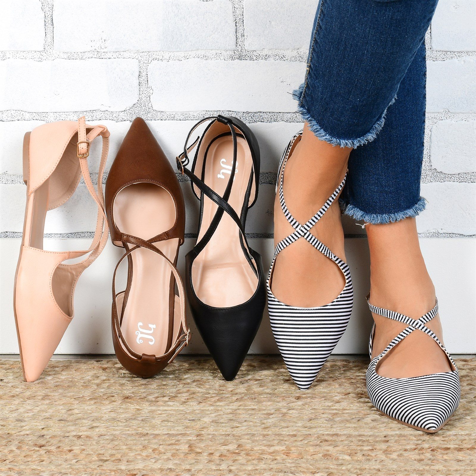 Pointed Toe Crossover Flats