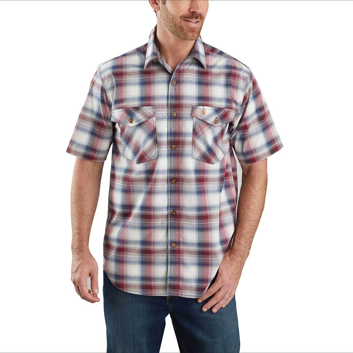 Image of Carhartt Men's Rugged Flex Relaxed-Fit Button-Front Shirt