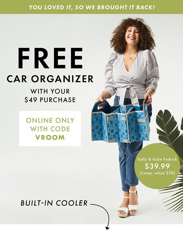 FREE CAR ORGANIZER WITH YOUR $49 PURCHASE