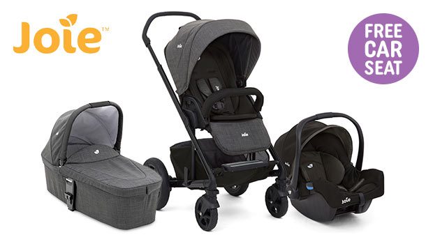 Joie Chrome DLX Pavement Travel System & Joie Gemm Group 0+ Car Seat Ember Bundle