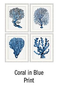 Coral in Blue Print