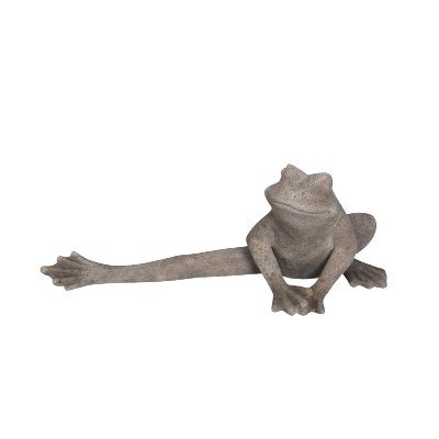 Gray Resin Frog Statue