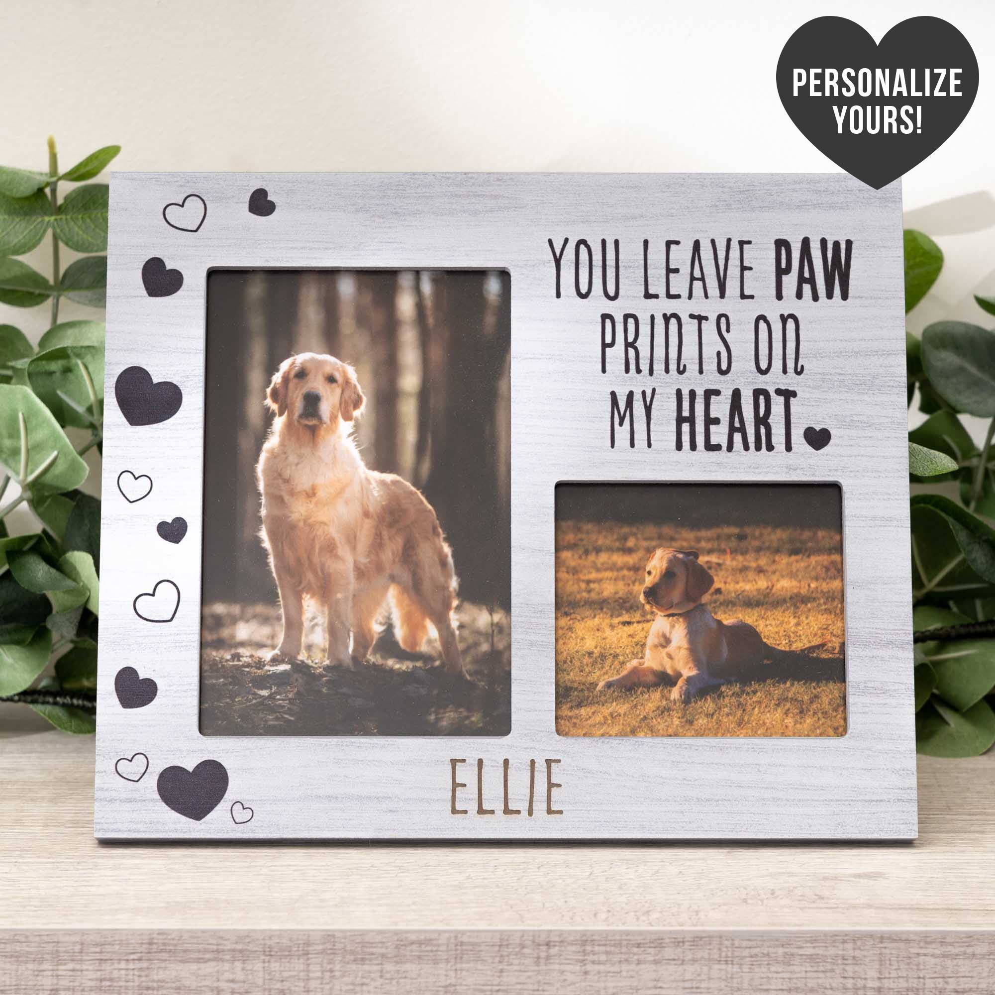 Image of You Leave Paw Prints On My Heart Frame - Personalized Photo Frame