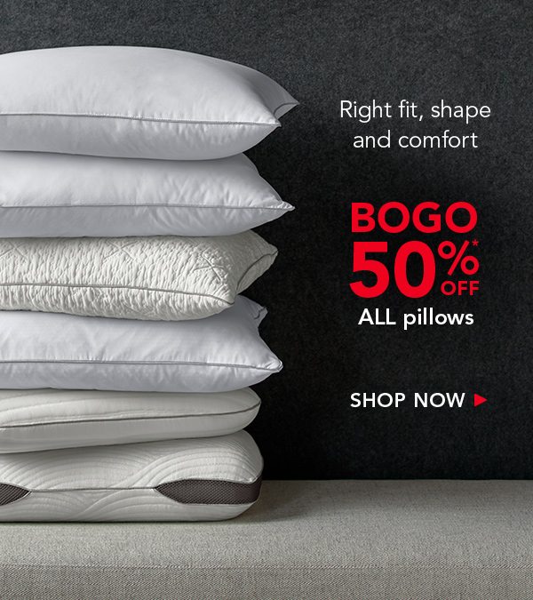 BOGO 50% off all Pillows | Shop now