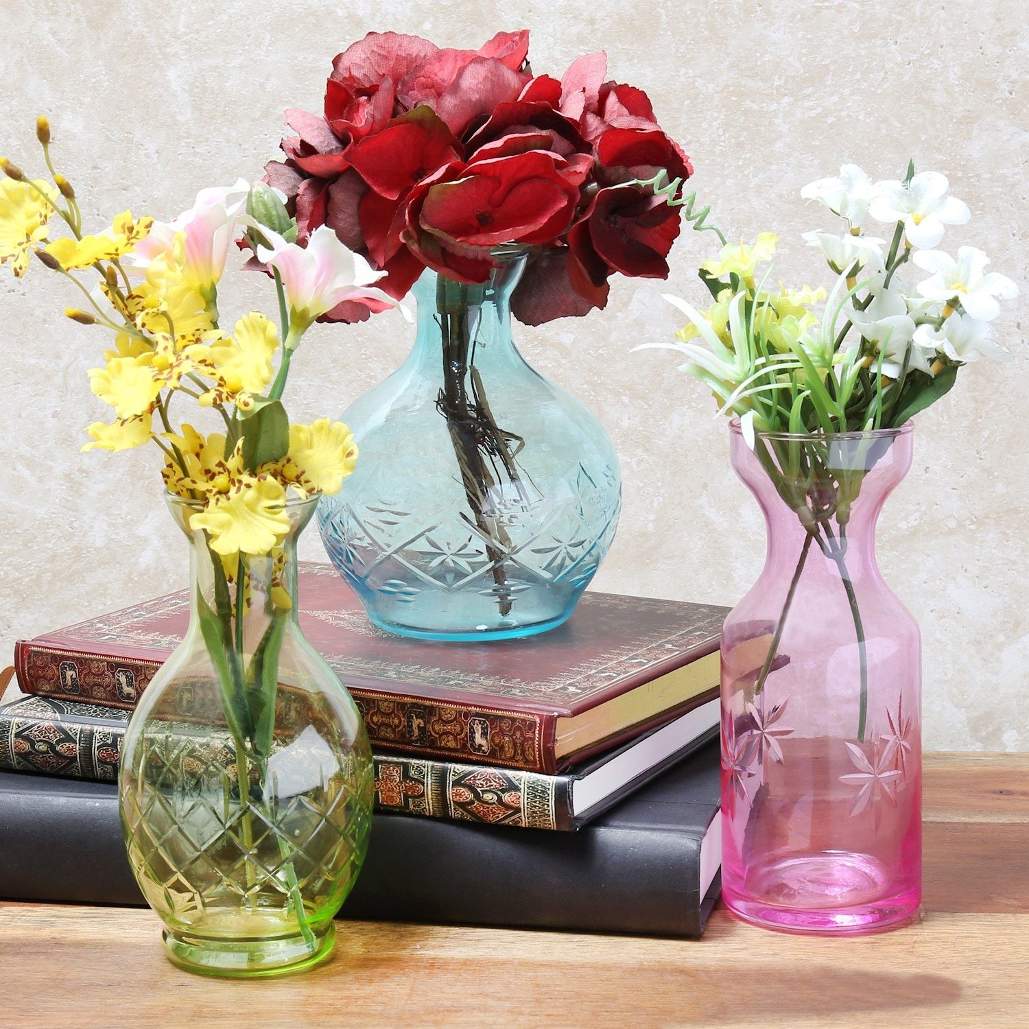 3 Piece Glass Vase Set