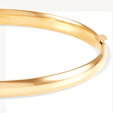 High Polish Bangle Bracelet 10K Yellow Gold