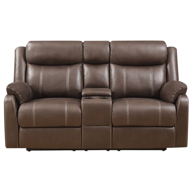 Valor Chocolate Brown Reclining Loveseat - Domino