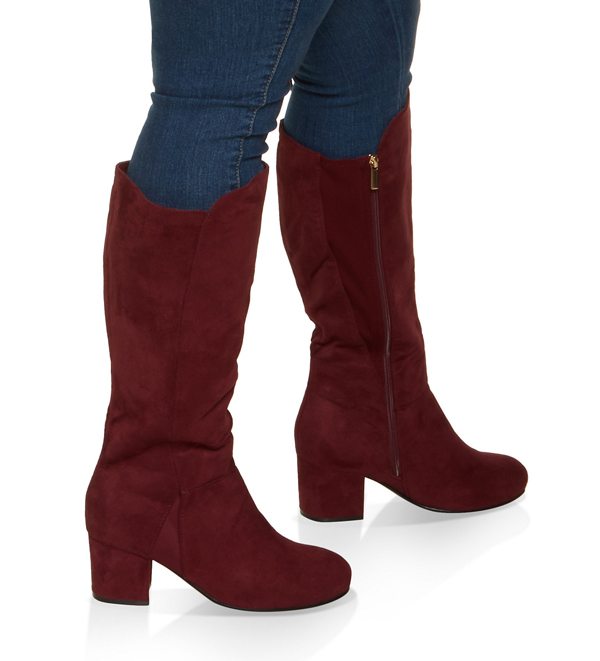 Mid Heel Wide Calf Boots