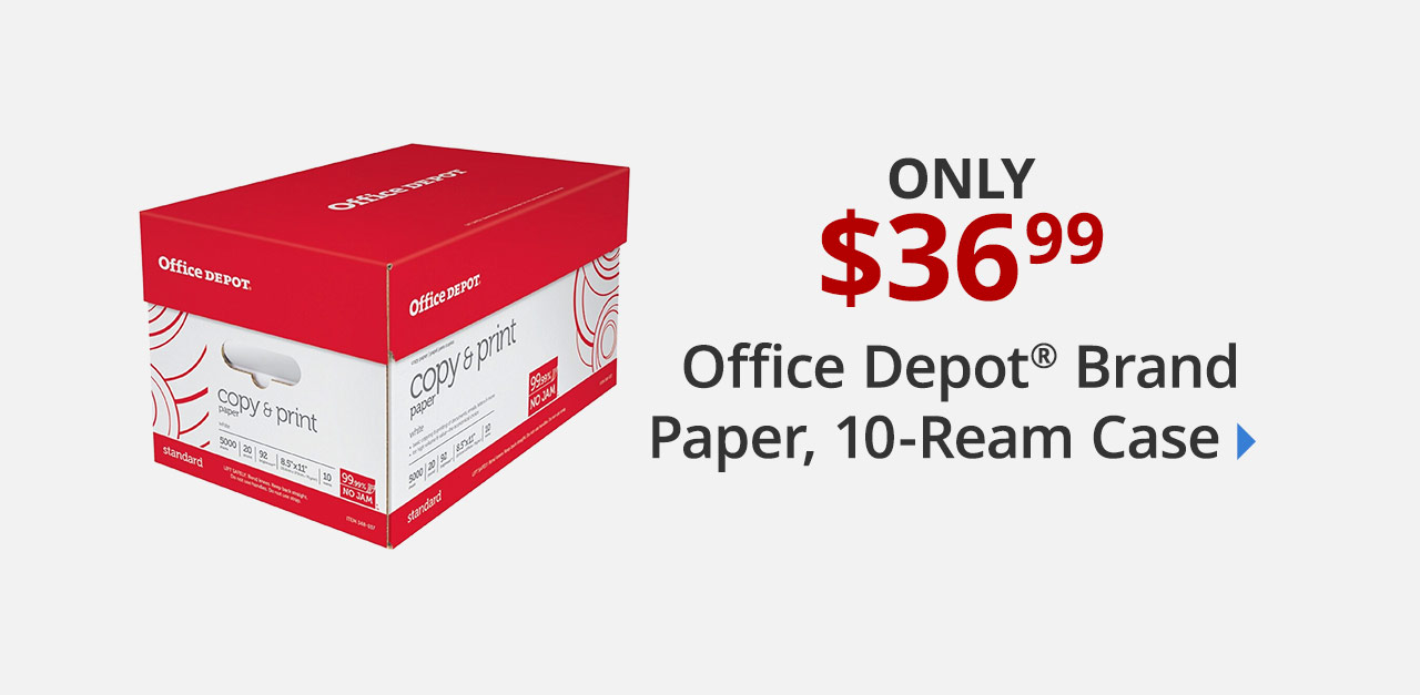 $36.99 10-ream case Office Depot paper