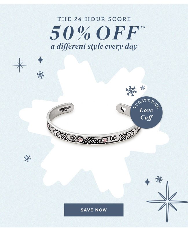 Save 50% on the Love Cuff. Today only. Online only.