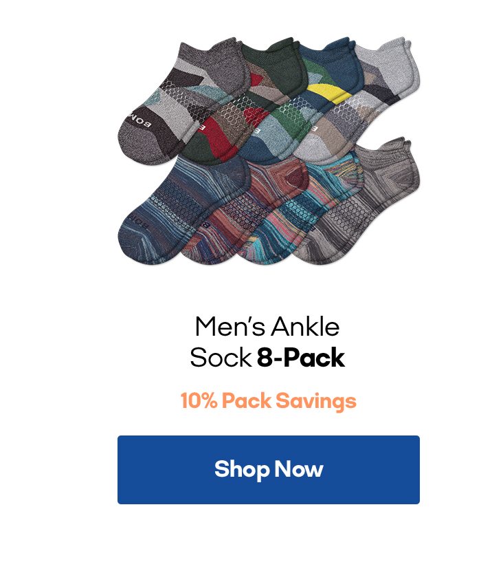 Men's Ankle Sock 8-Pack 10% Pack Savings Shop Now