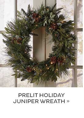 Prelit Holiday Juniper Wreath