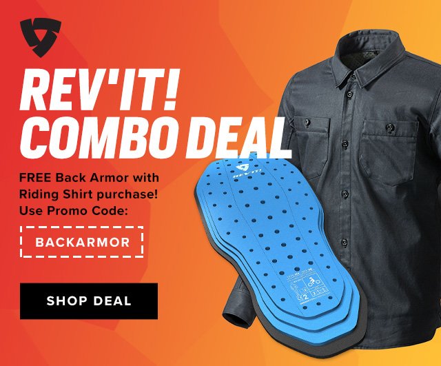 REV'IT! Combo Deal - Free Back Armor with the purchase of a Riding Shirt - PROMO CODE: BACKARMOR - Shop Deal