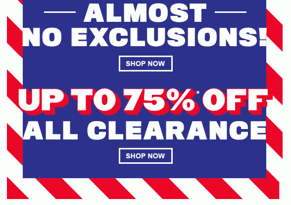 Up to 75% Off All Clearance