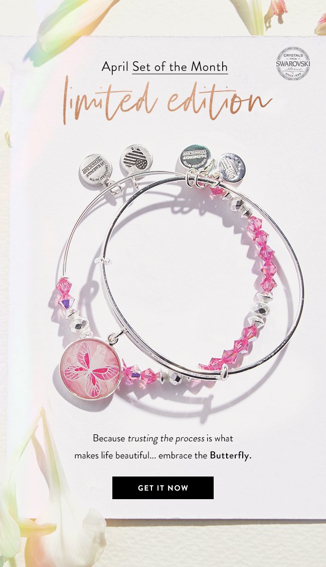 Shop the Limited Edition April Set of the Month Butterfly Art InfusionBangle Set. 