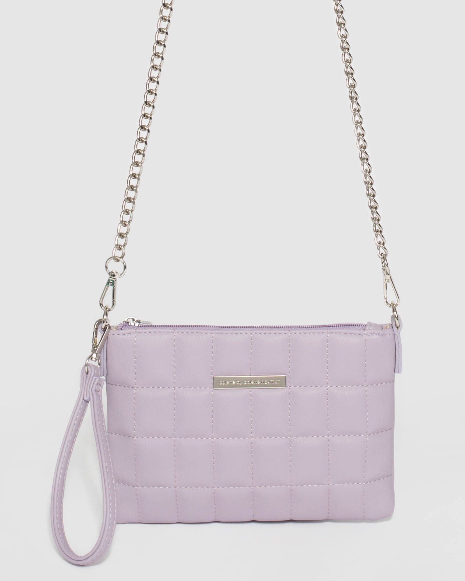 Image of Purple Cube Quilt Peta Crossbody Bag