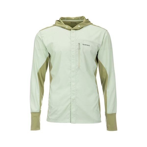 Simms Intruder Long-Sleeve Hoodie for Men - Light Green/Sage Heather - S