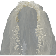 Ivory Victorian Headband with Long Veil