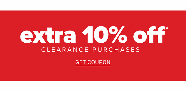 Extra 10% off Clearance Purchases - Get Coupon