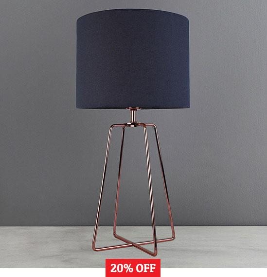 Hester Wire Base Table Lamp Copper >