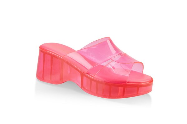 Jelly Platform Slide Sandals