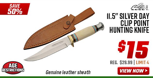 Rite Edge 11.5'' Silver Day Clip Point Hunting Knife