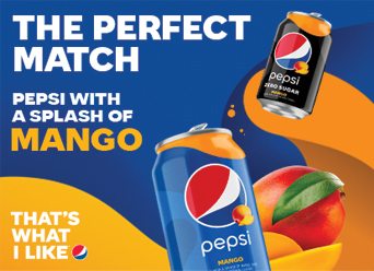 The perfect match - Pepsi with a splash of mango - that's what I like!