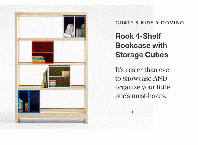 Rook 4-Shelf Bookcase with Storage Cubes