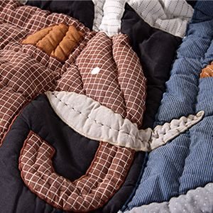 dino tower embroidered quilt