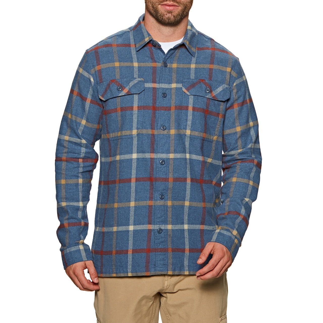 Patagonia Organic Cotton MW Fjord Flannel Mens Shirt - Brisk: Dolomite Blue