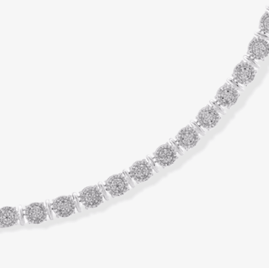 Diamond Tennis Necklace 1/2 ct tw Sterling Silver