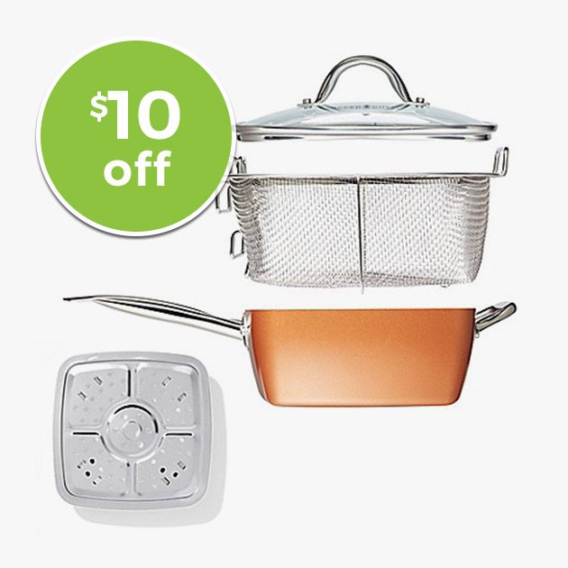 Copper Chef™ 5-Piece Deep 9.5-Inch Square Pan Set - $10 off